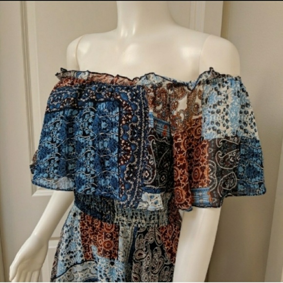 LAST ONE😱Off Shoulder Asymmetrical Patch Dress - Picture 6 of 8